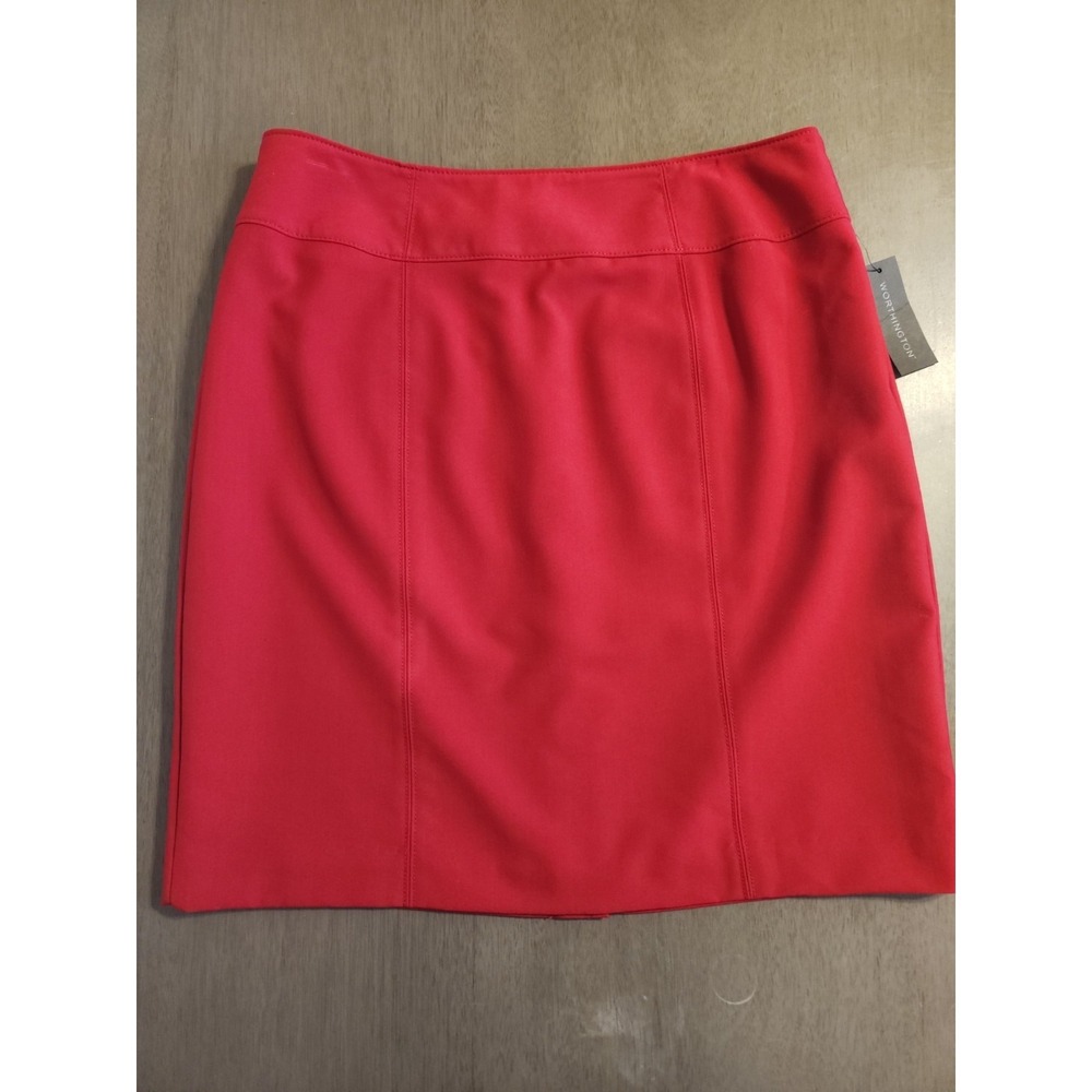 NWT Worthington Red Skirt Size16 Pencil Career Business Professional Power Woman